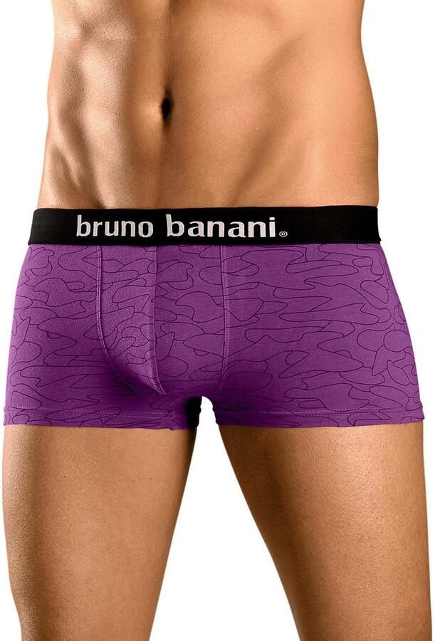 Bruno Banani Hipster strak zittende boxershorts in uni of gedessineerd van katoenmix (set 4 stuks) - Foto 5