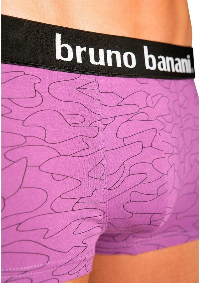 Bruno Banani Hipster strak zittende boxershorts in uni of gedessineerd van katoenmix (set 4 stuks) - Foto 3