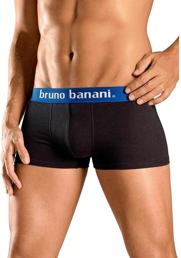 Bruno Banani Hipster strak zittende boxershorts in uni of gedessineerd van katoenmix (set 4 stuks) - Foto 4