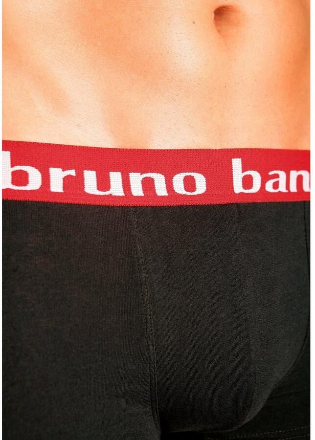 Bruno Banani Hipster strak zittende boxershorts in uni of gedessineerd van katoenmix (set 4 stuks)