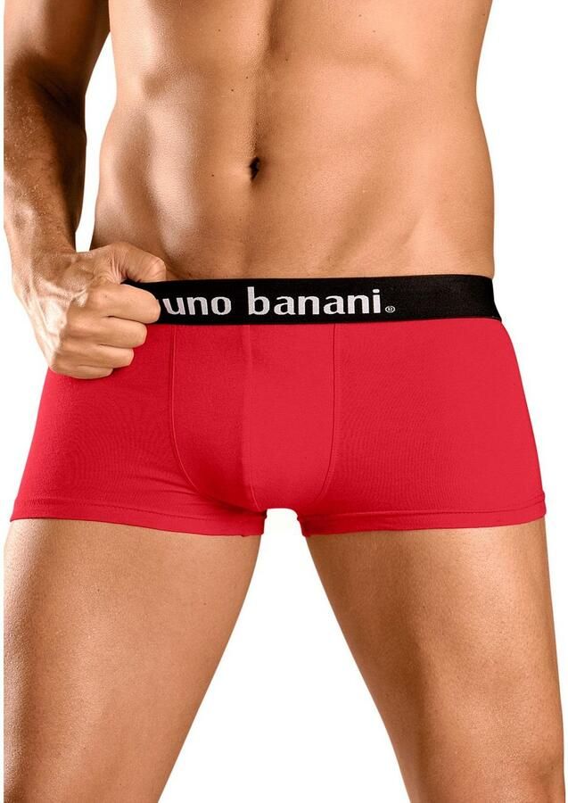 Bruno Banani Hipster strak zittende boxershorts in uni of gedessineerd van katoenmix (set 4 stuks) - Foto 3