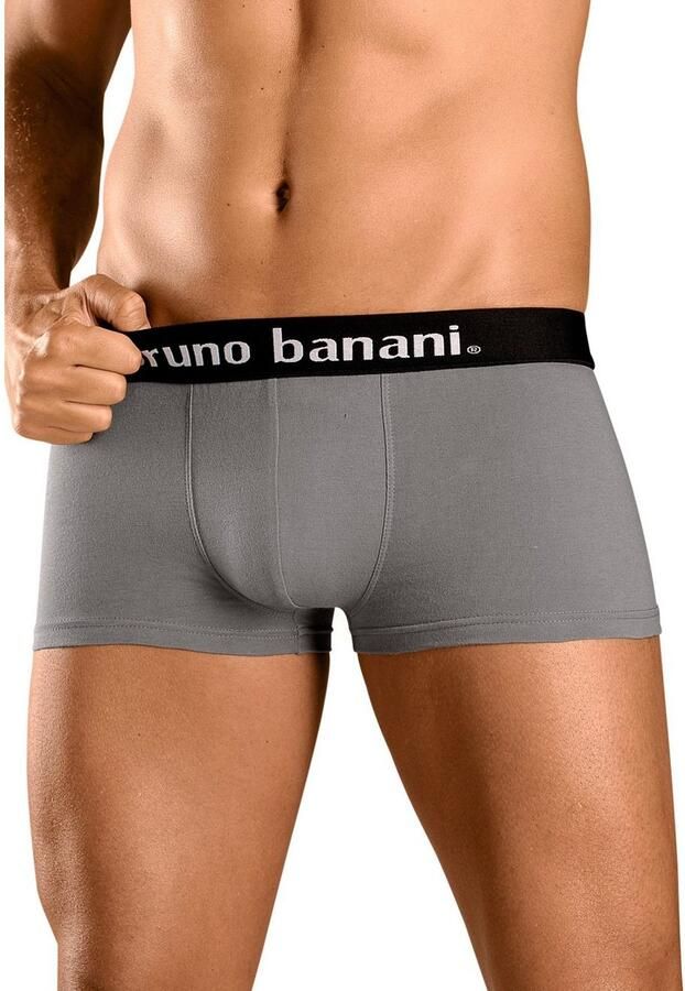 Bruno Banani Hipster strak zittende boxershorts in uni of gedessineerd van katoenmix (set 4 stuks) - Foto 5