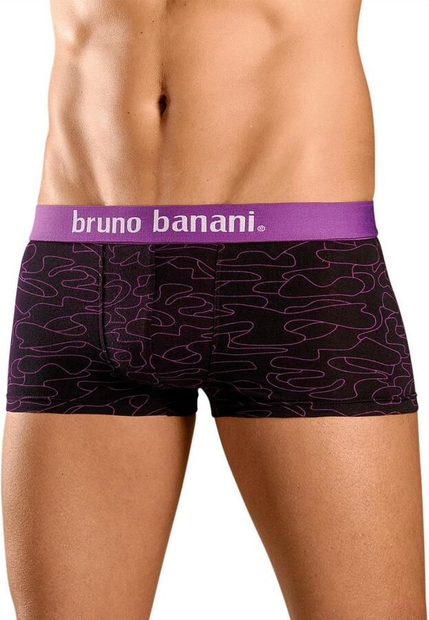 Bruno Banani Hipster strak zittende boxershorts in uni of gedessineerd van katoenmix (set 4 stuks) - Foto 5