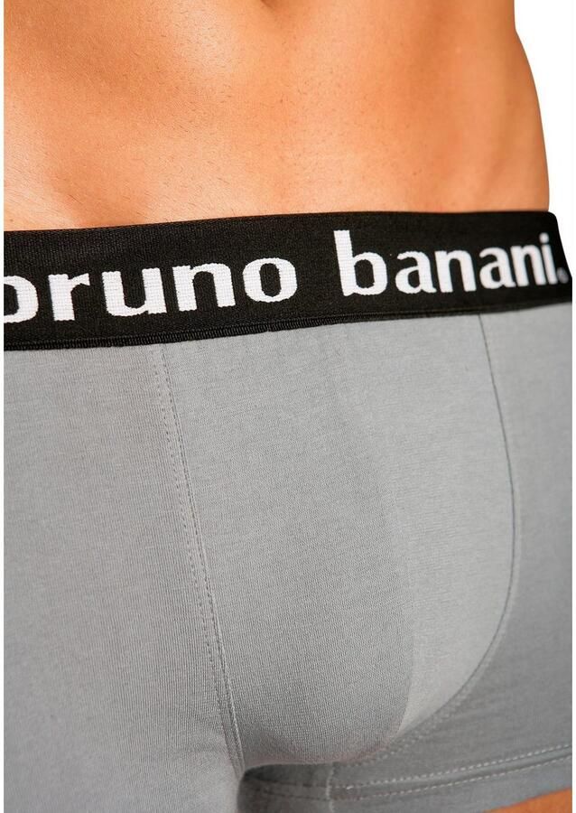 Bruno Banani Hipster strak zittende boxershorts in uni of gedessineerd van katoenmix (set 4 stuks) - Foto 2