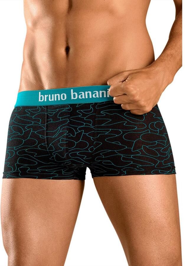 Bruno Banani Hipster strak zittende boxershorts in uni of gedessineerd van katoenmix (set 4 stuks) - Foto 4