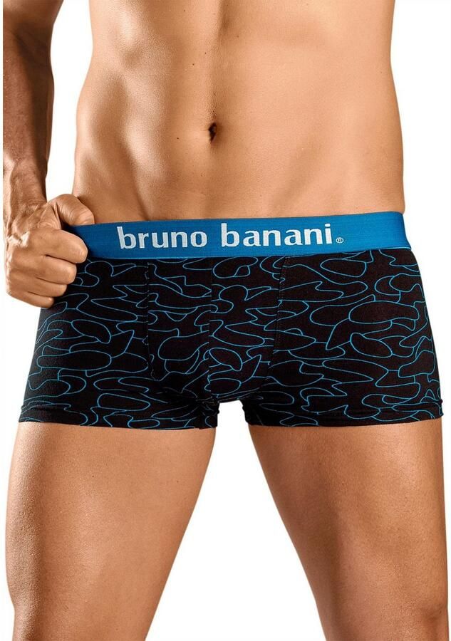Bruno Banani Hipster strak zittende boxershorts in uni of gedessineerd van katoenmix (set 4 stuks) - Foto 3