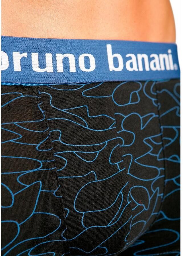 Bruno Banani Hipster strak zittende boxershorts in uni of gedessineerd van katoenmix (set 4 stuks)