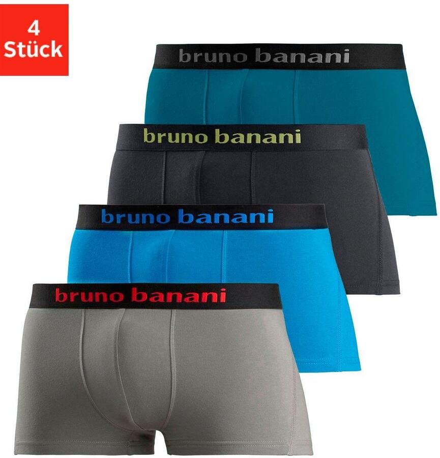 Bruno Banani Hipster strak zittende boxershorts met logo webband van katoenmix (set 4 stuks) - Foto 5