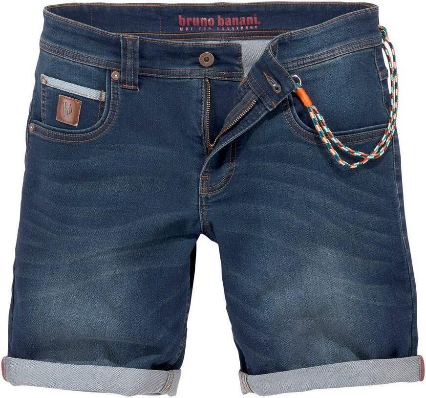 Bruno Banani Jeansshort comfortabele pasvorm rechte pasvorm met praktische zakken (set 2-delig Met band)