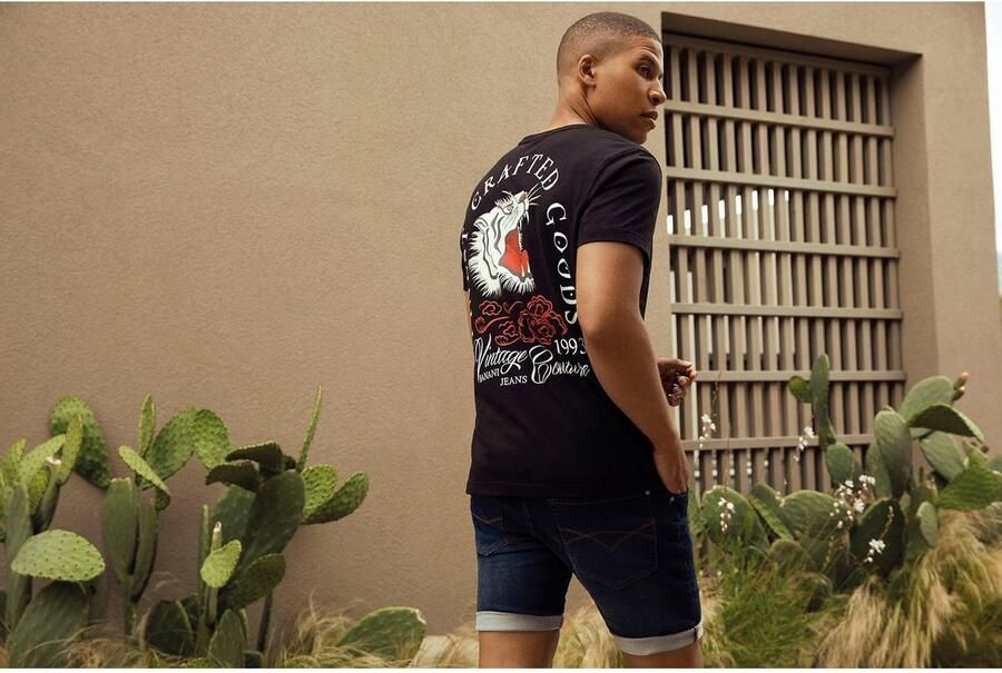 Bruno Banani Jeansshort comfortabele pasvorm rechte pasvorm met praktische zakken (set 2-delig Met band) - Foto 7