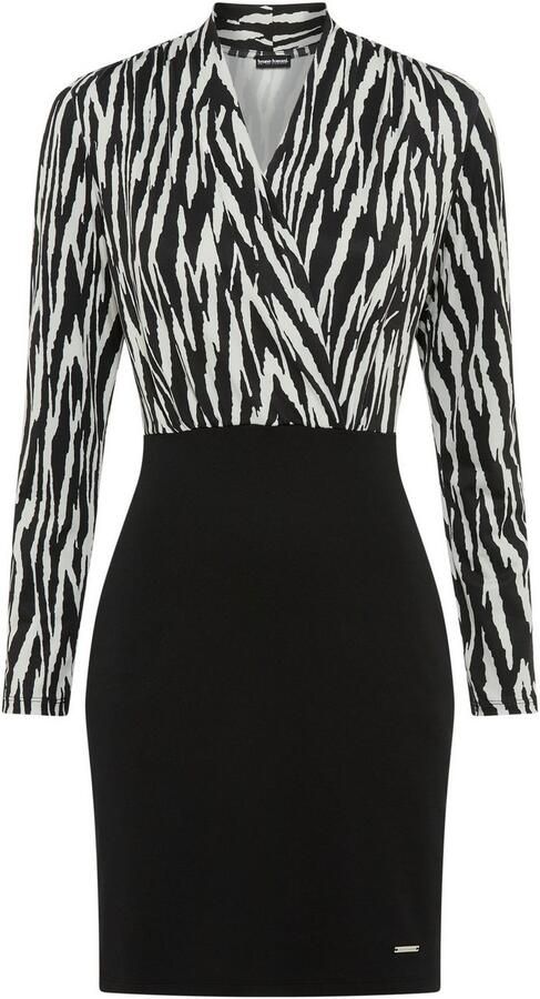 Bruno Banani Jerseyjurk met elegante wikkeloptiek en print nieuwe collectie - Foto 5