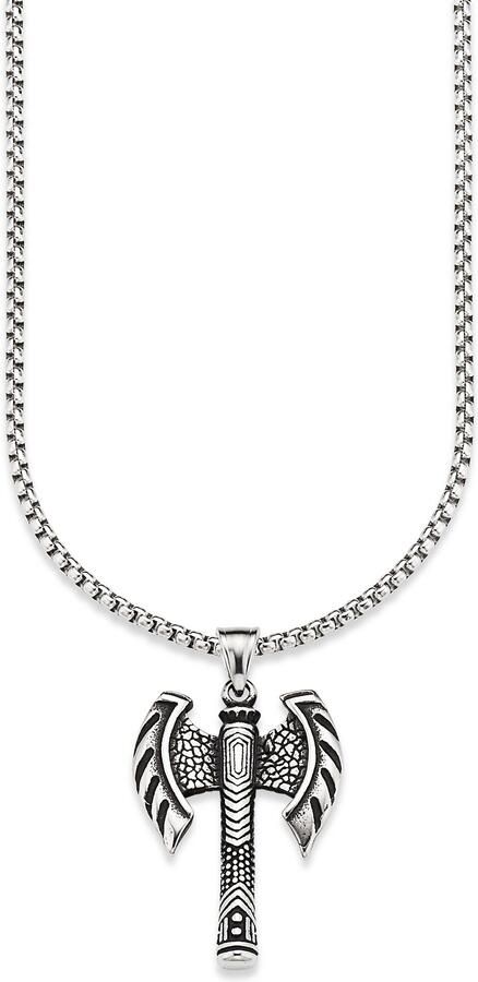 Bruno Banani Ketting met hanger Sieraad cadeau halsketting dubbele bijl kruis Venetiaanse ketting zilverkleur - Foto 2
