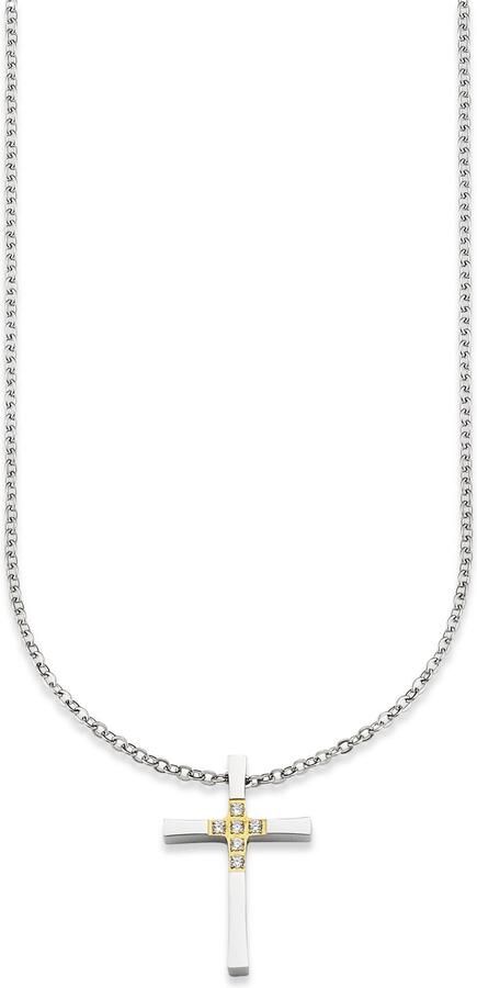 Bruno Banani Ketting met hanger Sieraad cadeau halsketting kruis met stenen bicolor - Foto 2