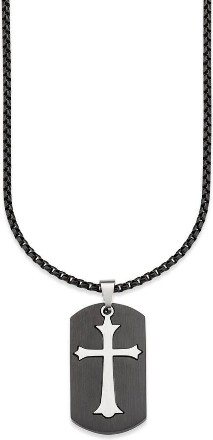 Bruno Banani Ketting met hanger Sieraad cadeau halsketting kruis Venetiaanse ketting zilverkleur zwart - Foto 2