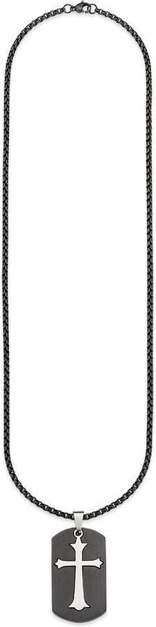 Bruno Banani Ketting met hanger Sieraad cadeau halsketting kruis Venetiaanse ketting zilverkleur zwart