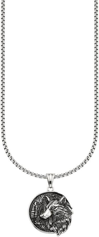 Bruno Banani Ketting met hanger Sieraad cadeau halsketting met ronde hanger in wolfskop-look - Foto 2