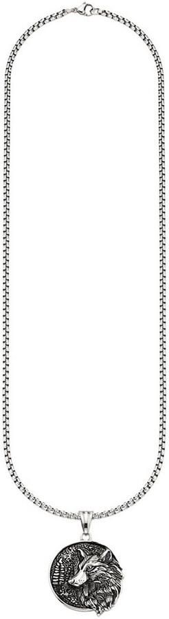 Bruno Banani Ketting met hanger Sieraad cadeau halsketting met ronde hanger in wolfskop-look