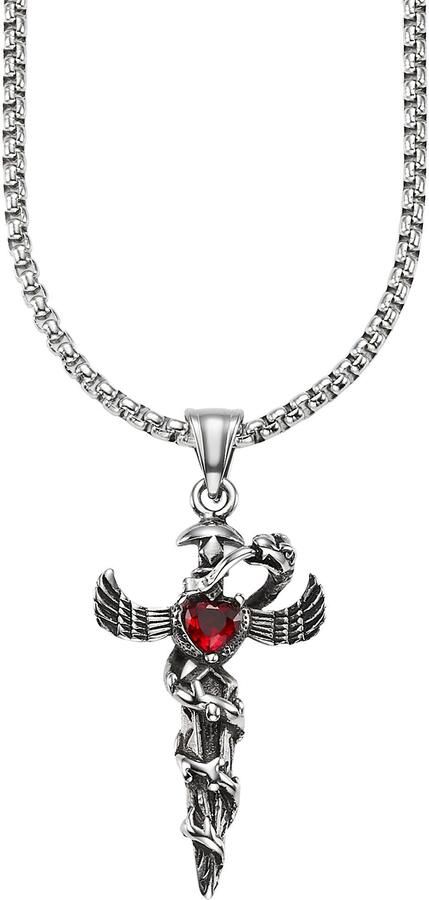 Bruno Banani Ketting met hanger Sieraad Geschenk Venezia Gotisch Hart rood B0247N 20 00 55