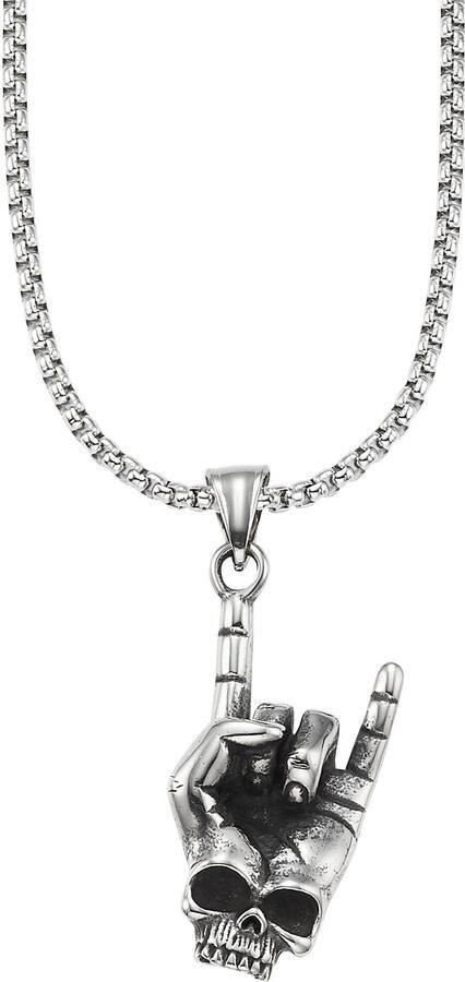 Bruno Banani Ketting met hanger Sieraad Geschenk Venezia Heavy Metal Doodshoofd B4120N 20 00 55