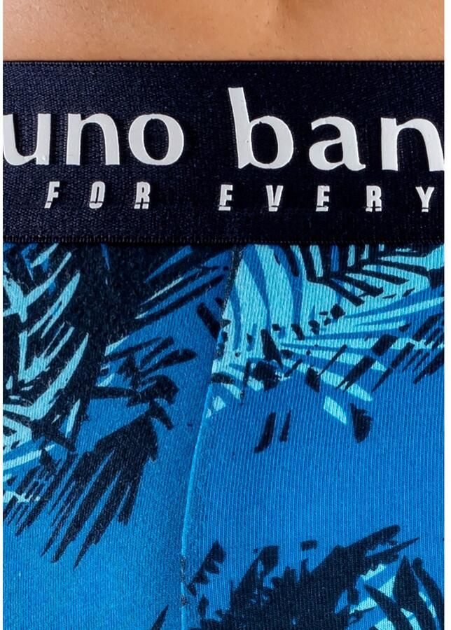 Bruno Banani Lange boxershort met palmprint en effen van katoenmix (4 stuks Set van 4)