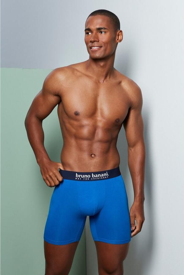 Bruno Banani Lange boxershort met palmprint en effen van katoenmix (4 stuks Set van 4) - Foto 4