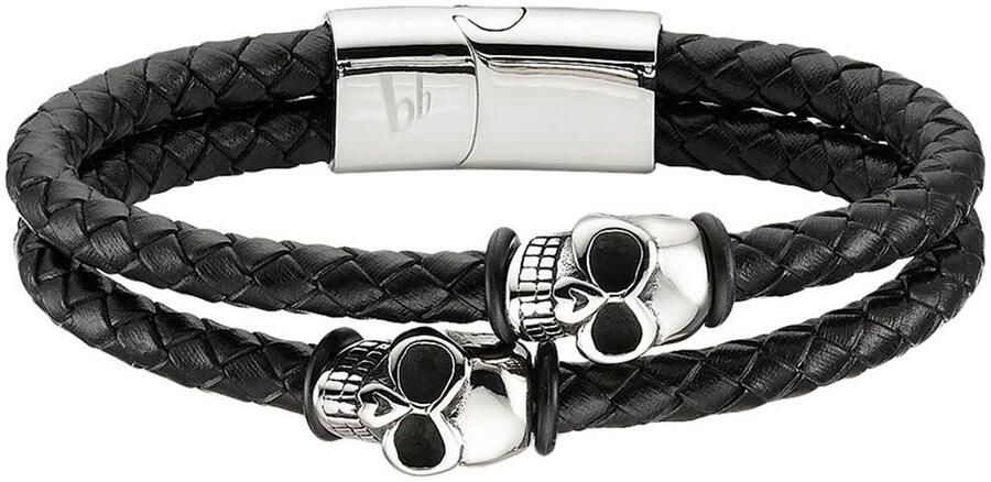 Bruno Banani Leren armband Sieraad cadeau armband doodshoofd B4089B 20 00 21 5