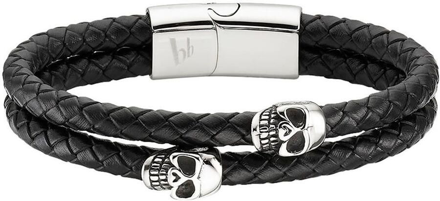 Bruno Banani Leren armband Sieraad cadeau armband doodshoofd B4097B 20 00 21