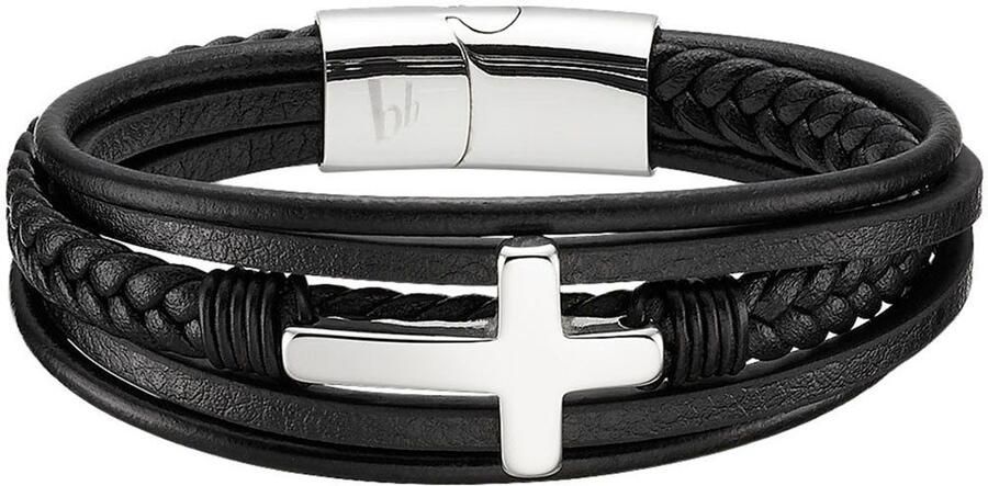 Bruno Banani Leren armband Sieraad cadeau armband kruis B4090B 20 00 21 5
