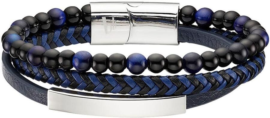 Bruno Banani Leren armband Sieraad cadeau armband plaat B4105B 20 00 BL B4105B 20 00 BR