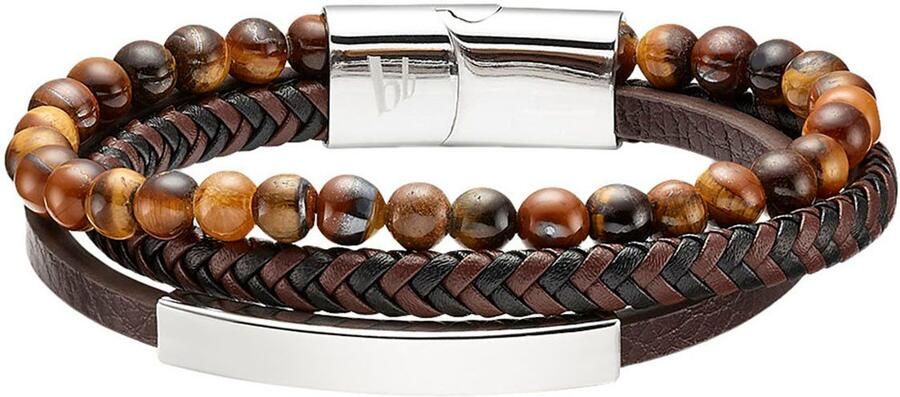 Bruno Banani Leren armband Sieraad cadeau armband plaat B4105B 20 00 BL B4105B 20 00 BR