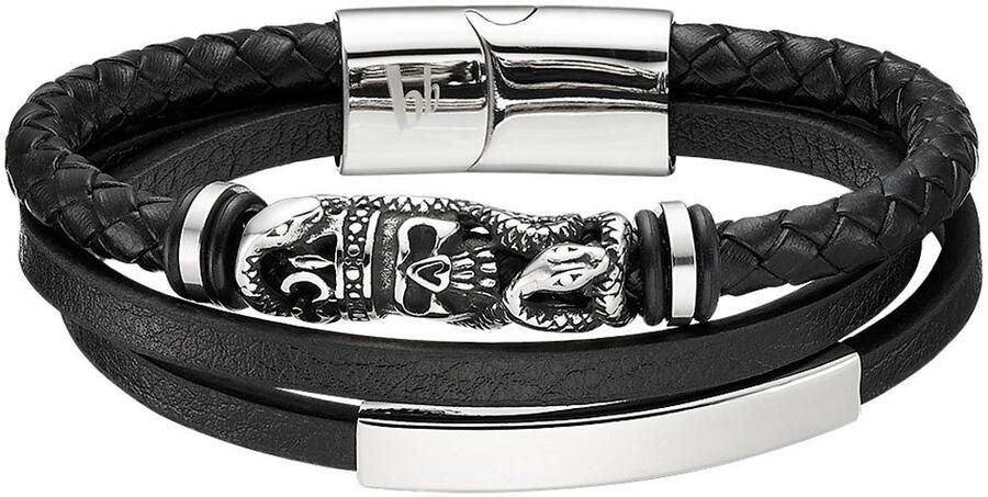 Bruno Banani Leren armband Sieraad cadeau armband totem schedel slang B4093B 20 00 21