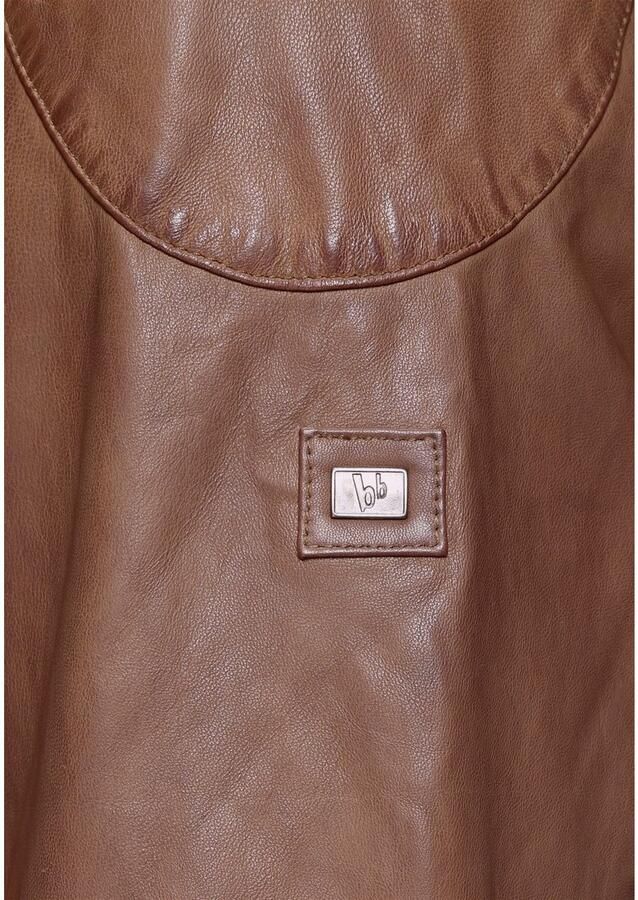 Bruno Banani Leren jack Flint van lamsnappa leer getailleerde snit bikerhals used-look - Foto 3