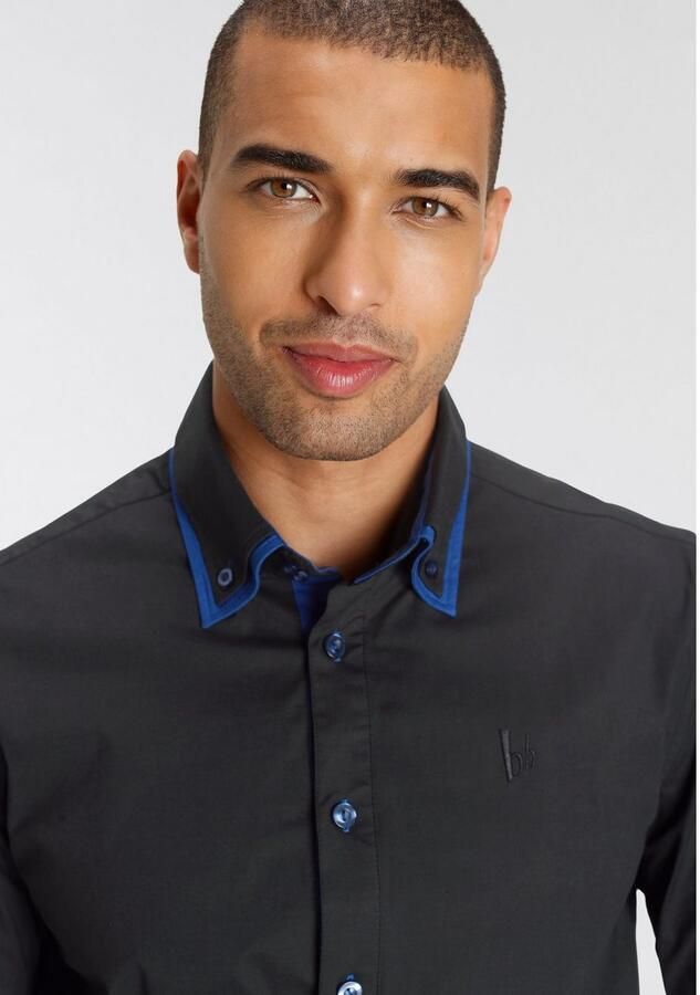 Bruno Banani Overhemd met lange mouwen button-down kraag