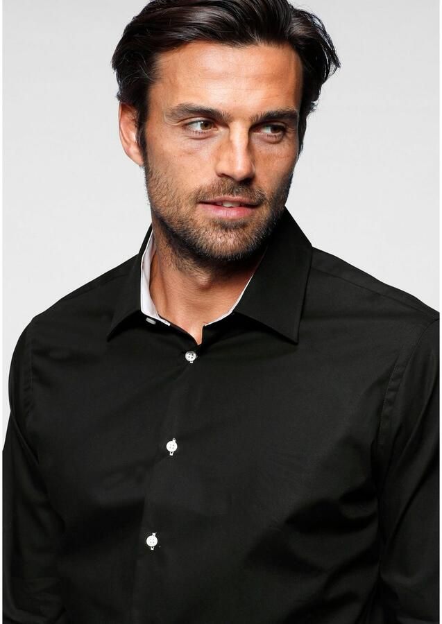 Bruno Banani Overhemd met lange mouwen Contrastbeleg - Foto 3