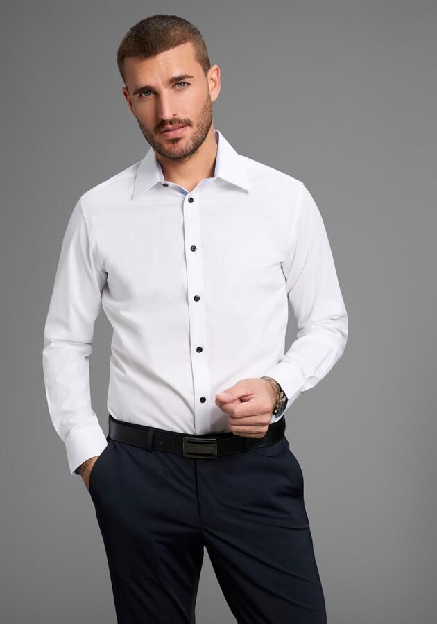 Bruno Banani Overhemd met lange mouwen Elastische katoenkwaliteit voor maximale bewegingsvrijheid door stretch - Foto 7