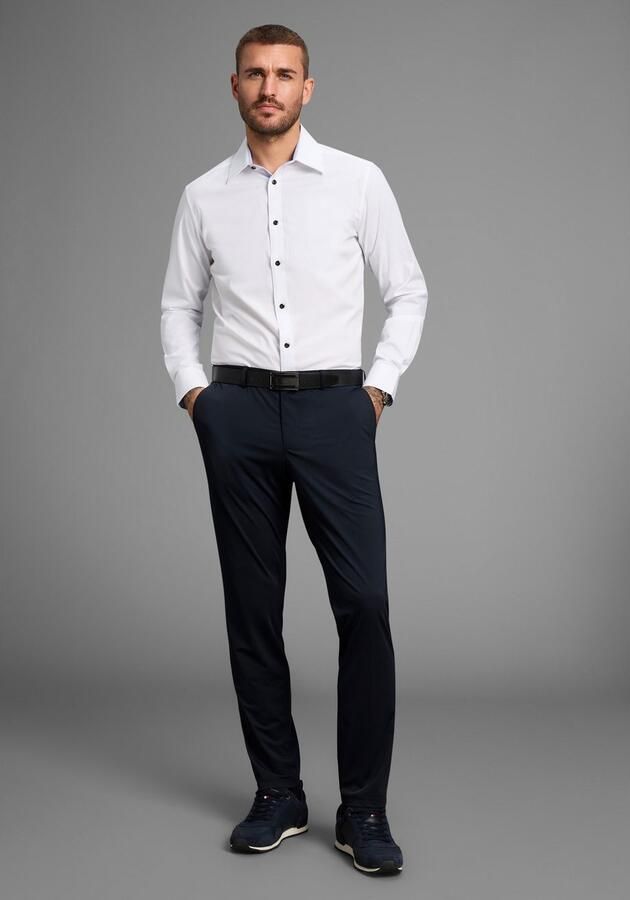 Bruno Banani Overhemd met lange mouwen Elastische katoenkwaliteit voor maximale bewegingsvrijheid door stretch - Foto 4