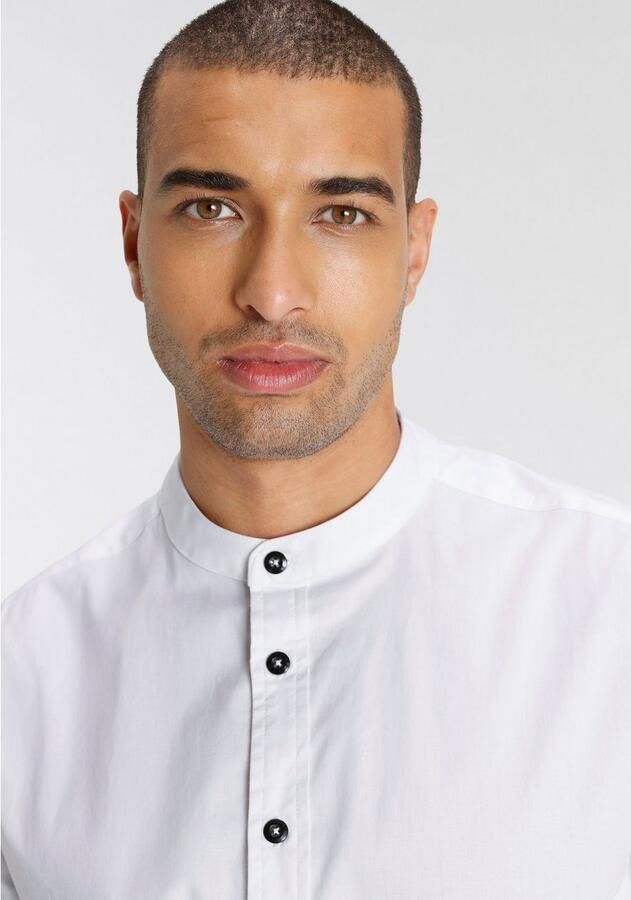 Bruno Banani Overhemd met lange mouwen Met opstaande kraag - Foto 3