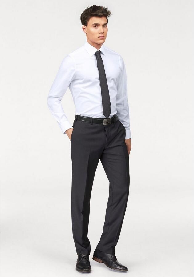 Bruno Banani Overhemd met lange mouwen Slim fit Vormvast door aandeel elastaan - Foto 4