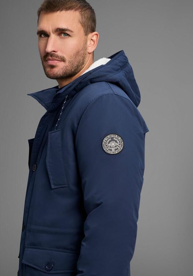 Bruno Banani Parka Winterjas met teddy fleece gevoerd en aanpasbare capuchon