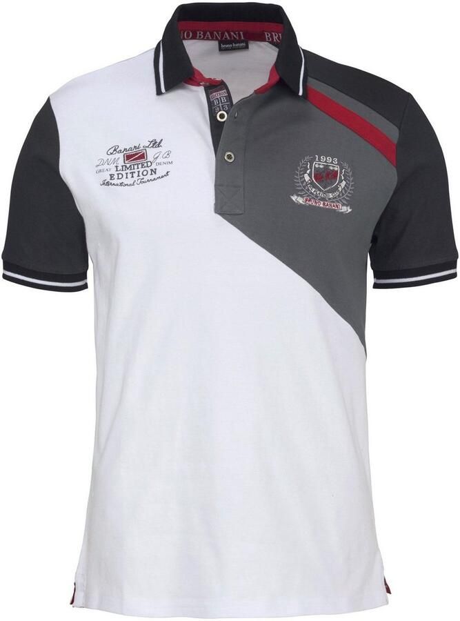 Bruno Banani Poloshirt Korte mouwen lichaamsnauwkeurige pasvorm effen met polokraag