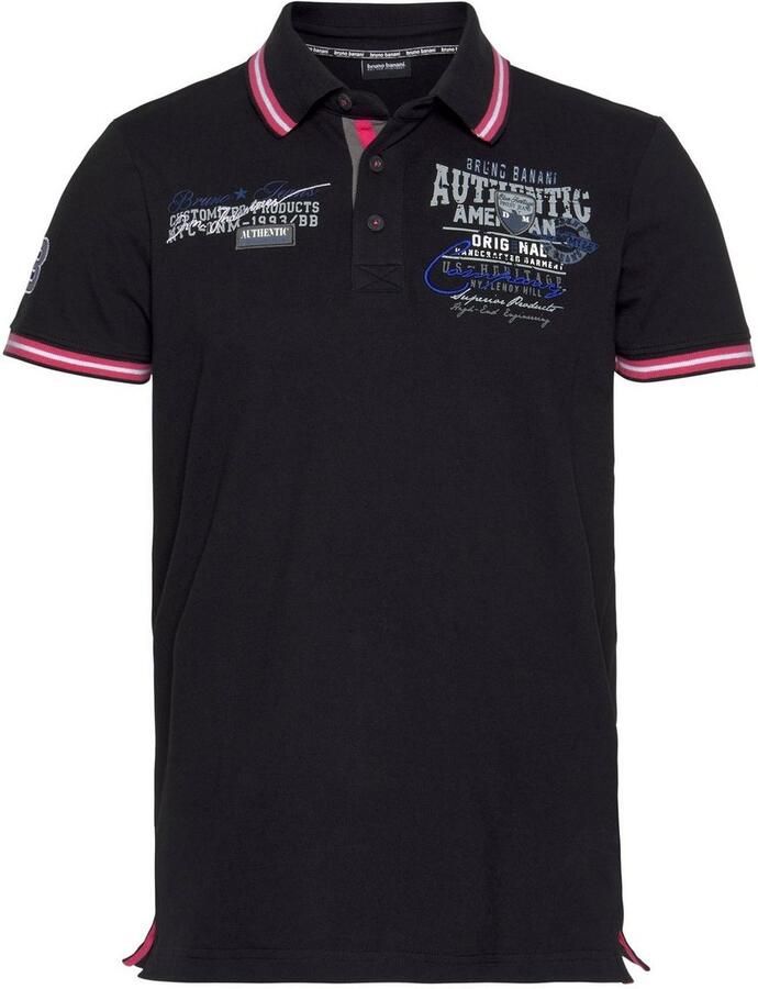 Bruno Banani Poloshirt Korte mouwen lichaamsnauwkeurige pasvorm van katoenmix