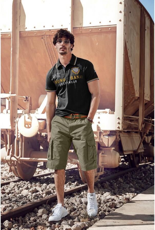 Bruno Banani Poloshirt lichaamsnauwkeurige pasvorm met borduursels en badges polokraag - Foto 6