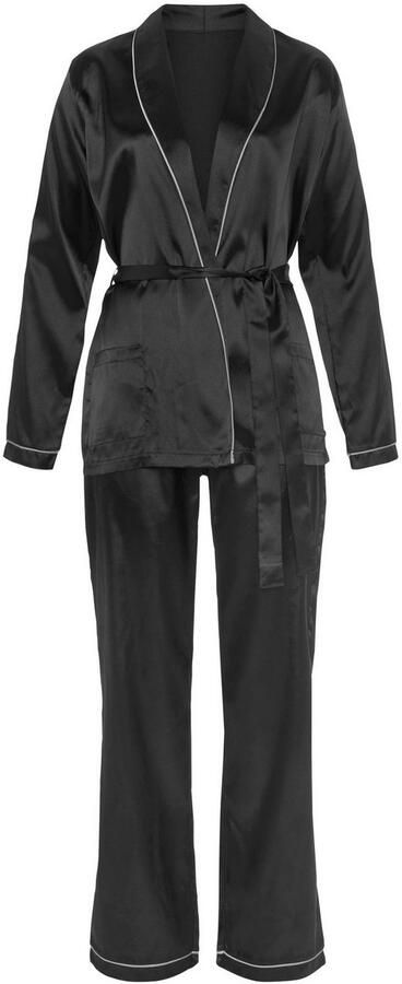 Bruno Banani Pyjama Satijn met contrasterende paspeldetails (2-delig 1 stuk) - Foto 5