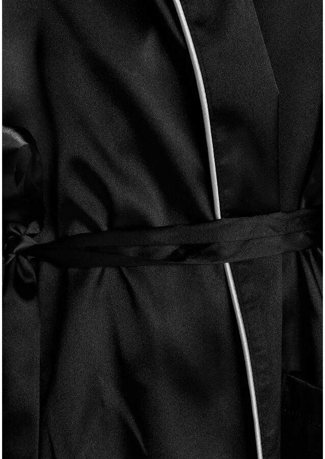 Bruno Banani Pyjama Satijn met contrasterende paspeldetails (2-delig 1 stuk)