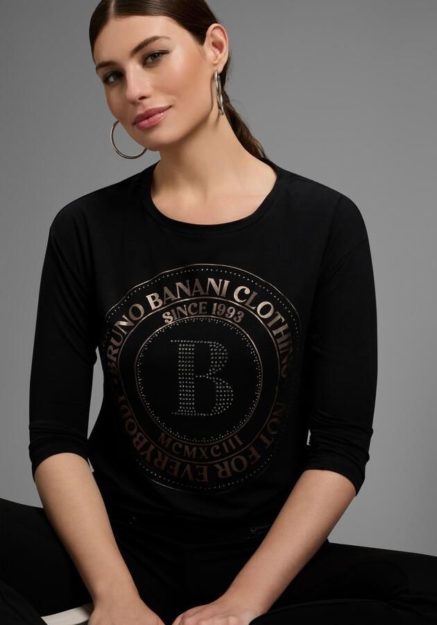 Bruno Banani Shirt met 3 4 mouwen met foil-print en glinstersteentjes nieuwe collectie - Foto 4