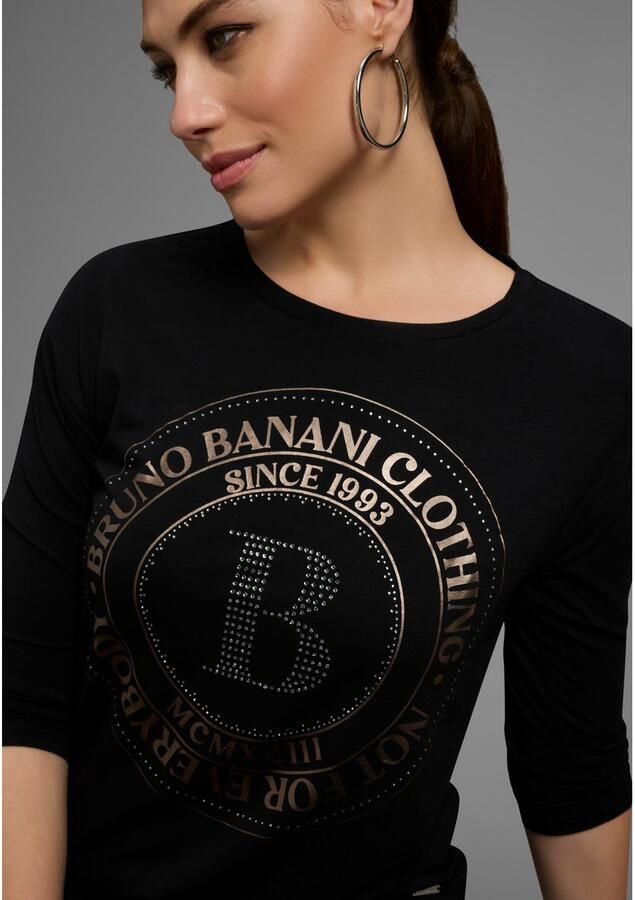 Bruno Banani Shirt met 3 4 mouwen met foil-print en glinstersteentjes nieuwe collectie - Foto 2