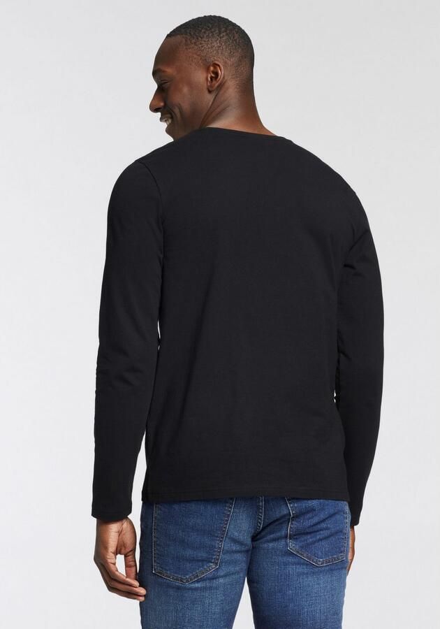 Bruno Banani Shirt met lange mouwen Met borstzak en frontprint - Foto 6