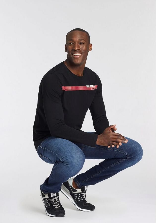 Bruno Banani Shirt met lange mouwen Met borstzak en frontprint - Foto 7