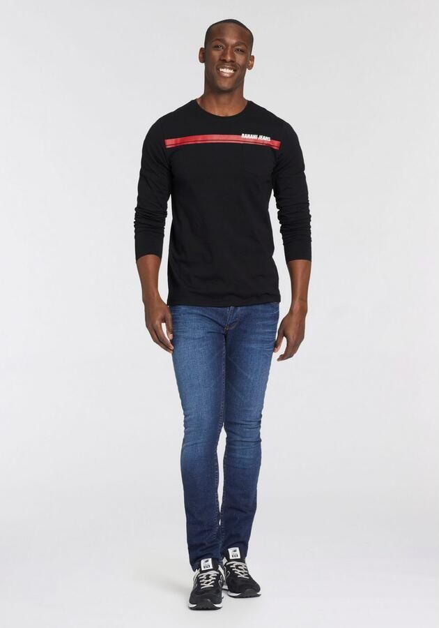 Bruno Banani Shirt met lange mouwen Met borstzak en frontprint - Foto 8