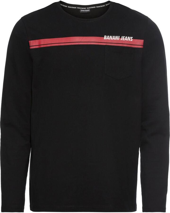 Bruno Banani Shirt met lange mouwen Met borstzak en frontprint